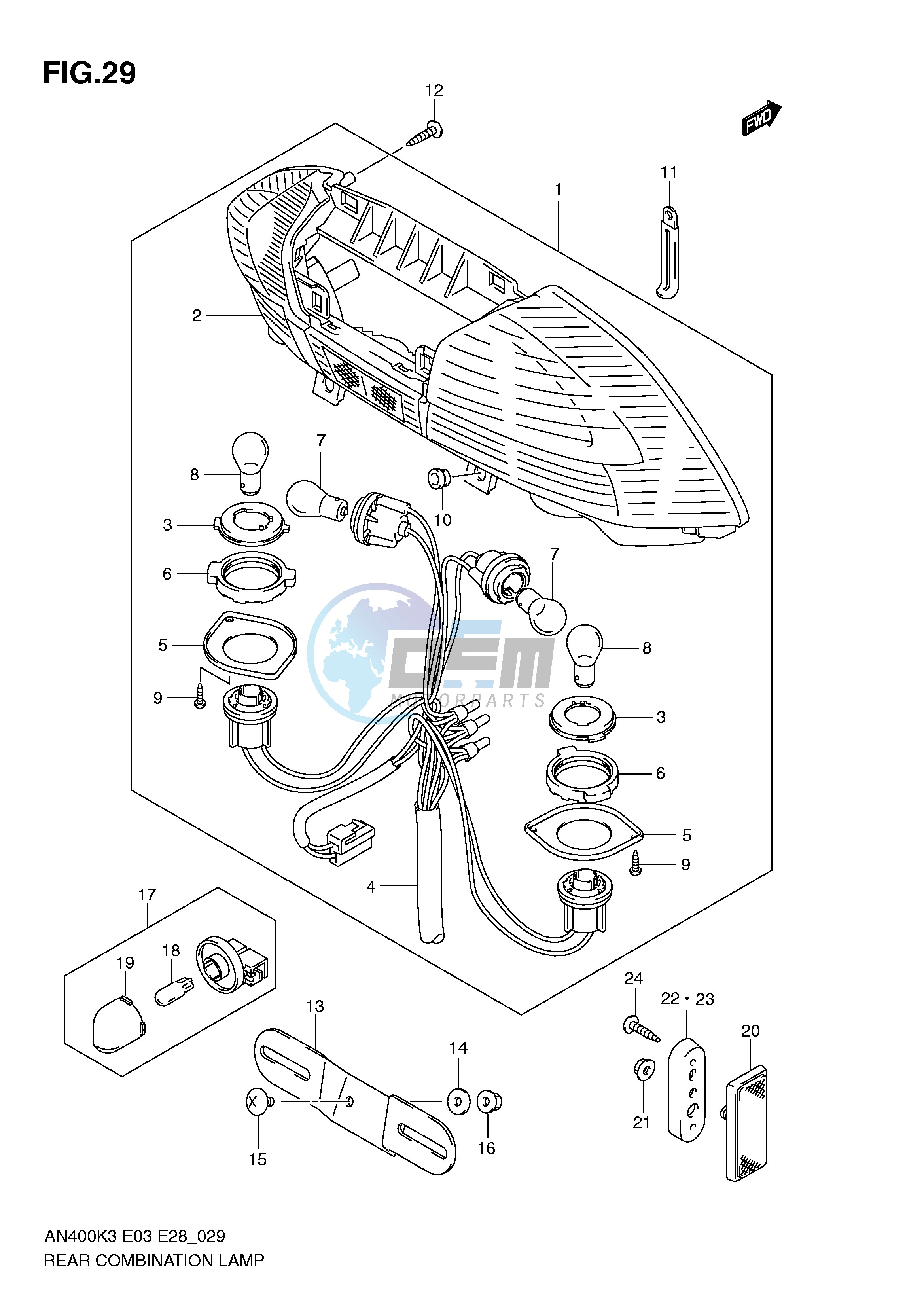 REAR COMBINATION LAMP (AN400K3 K4 K5 K6)