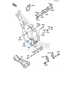 KX 125 G [KX125] (G1) [KX125] drawing FRAME FITTINGS