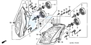 VFR8009 UK - (E / MME TWO) drawing HEADLIGHT (E,ED,EK,F)