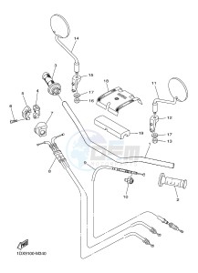 WR450F (1DXA) drawing STEERING HANDLE & CABLE