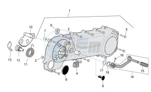 SR 50 H2O new ie AND carb. drawing Transmission cover