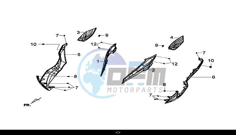 R-L SIDE COVER / GTS 300I ABS (LN30W9-EU) (L7-M0)