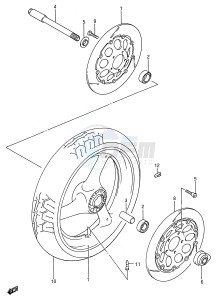 GSX-R750W (E28) drawing FRONT WHEEL (MODEL N P)