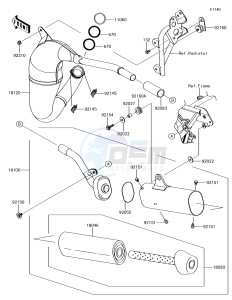 KX85 KX85CJF EU drawing Muffler(s)