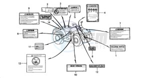TRX350TE FOURTRAX 350 ES drawing CAUTION LABEL