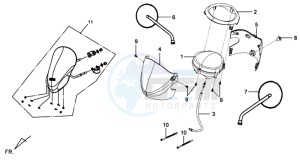 MIO 100 drawing DASHBOARD / MIRRORS / SPEEDOMETER COVER