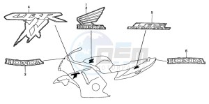 CBR1100XX SUPER BLACKBIRD drawing STRIPE/MARK (V-CM)