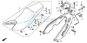 CB600F CB600S drawing SEAT/SEAT COWL (CB600F3/4/5/6)