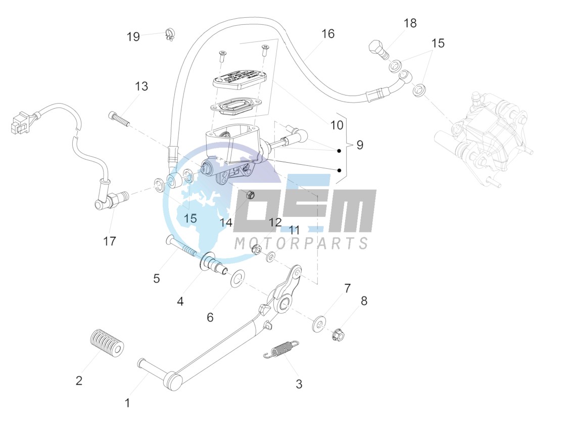 Rear master cylinder