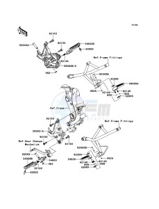 VERSYS KLE650B7F GB XX (EU ME A(FRICA) drawing Footrests