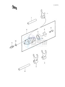 KLT 200 B [KLT200] (B1) | SOLID AXLE [KLT200] drawing GEAR CHANGE DRUM & FORKS