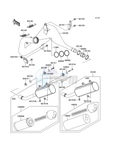 KX250 KX250R6F EU drawing Muffler(s)