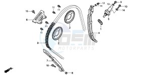 CBR600F drawing CAM CHAIN/TENSIONER (2)