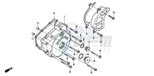 XR250R drawing LEFT CRANKCASE COVER