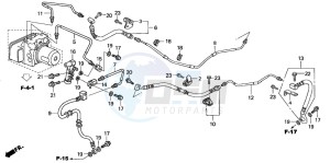 FJS600D SILVER WING drawing REAR BRAKE PIPE (FJS600A3/A4/A5)