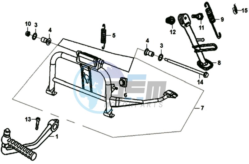 CENTRAL STAND -SIDE STAND- KICKSTARTER PEDAL