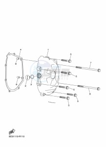 YFM90R (BD3C) drawing CRANKCASE COVER 1