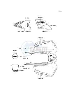 KFX700 KSV700B7F EU drawing Decals(Black)(Blue)