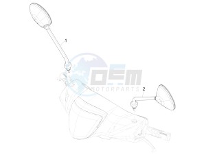 LIBERTY 150 150 IGET 4T 3V IE ABS (NAFTA) drawing Driving mirror/s