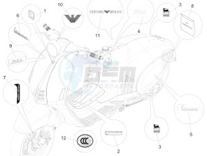 946 ARMANI 150 4T 3V ABS E3 (APAC) drawing Plates - Emblems