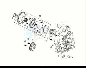 JET 14 50 (XC05W2-EU) (E5) (M1) drawing R CRANK CASE-OIL PUMP ASSY