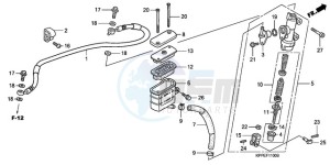 CBR125RW9 France - (F / CMF WH) drawing RR. BRAKE MASTER CYLINDER