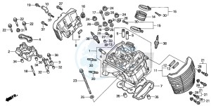 VT750C2 drawing CYLINDER HEAD (FRONT)