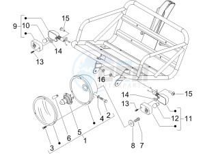 Liberty 50 4T PTT NEXIVE drawing Front headlamps - Turn signal lamps