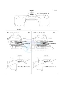 KVF 360 A [PRAIRIE 360 4X4] (A6F-A9F) A8F drawing DECALS-- GREEN- --- A8F- -