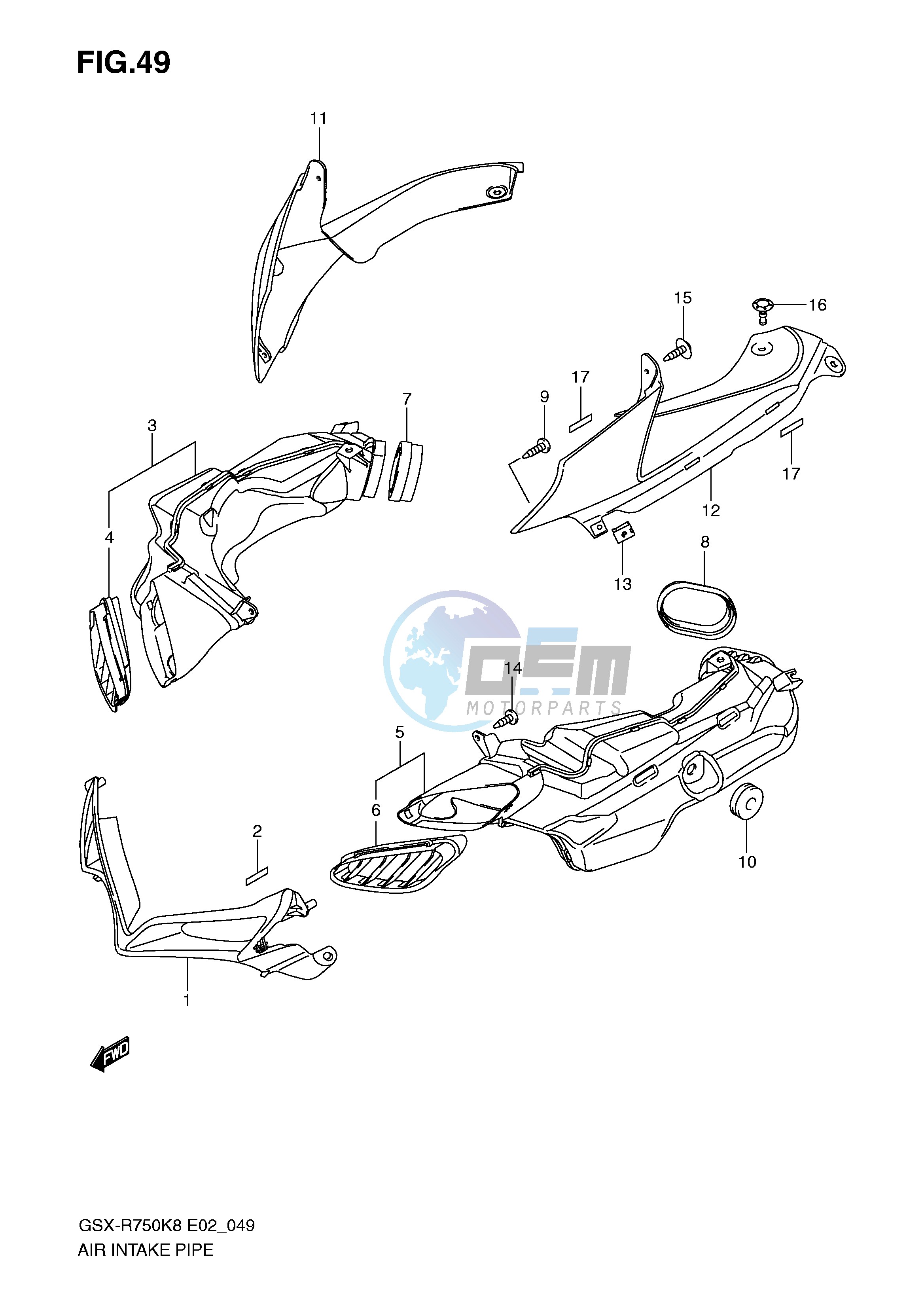 AIR INTAKE PIPE (MODEL K8)