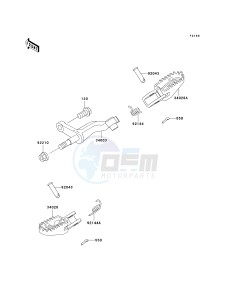 KLX300 A [KLX300R] (A10) A10 drawing FOOTRESTS