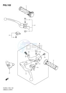 DL650 (E2) V-Strom drawing HANDLE LEVER (DL650L1 E19)