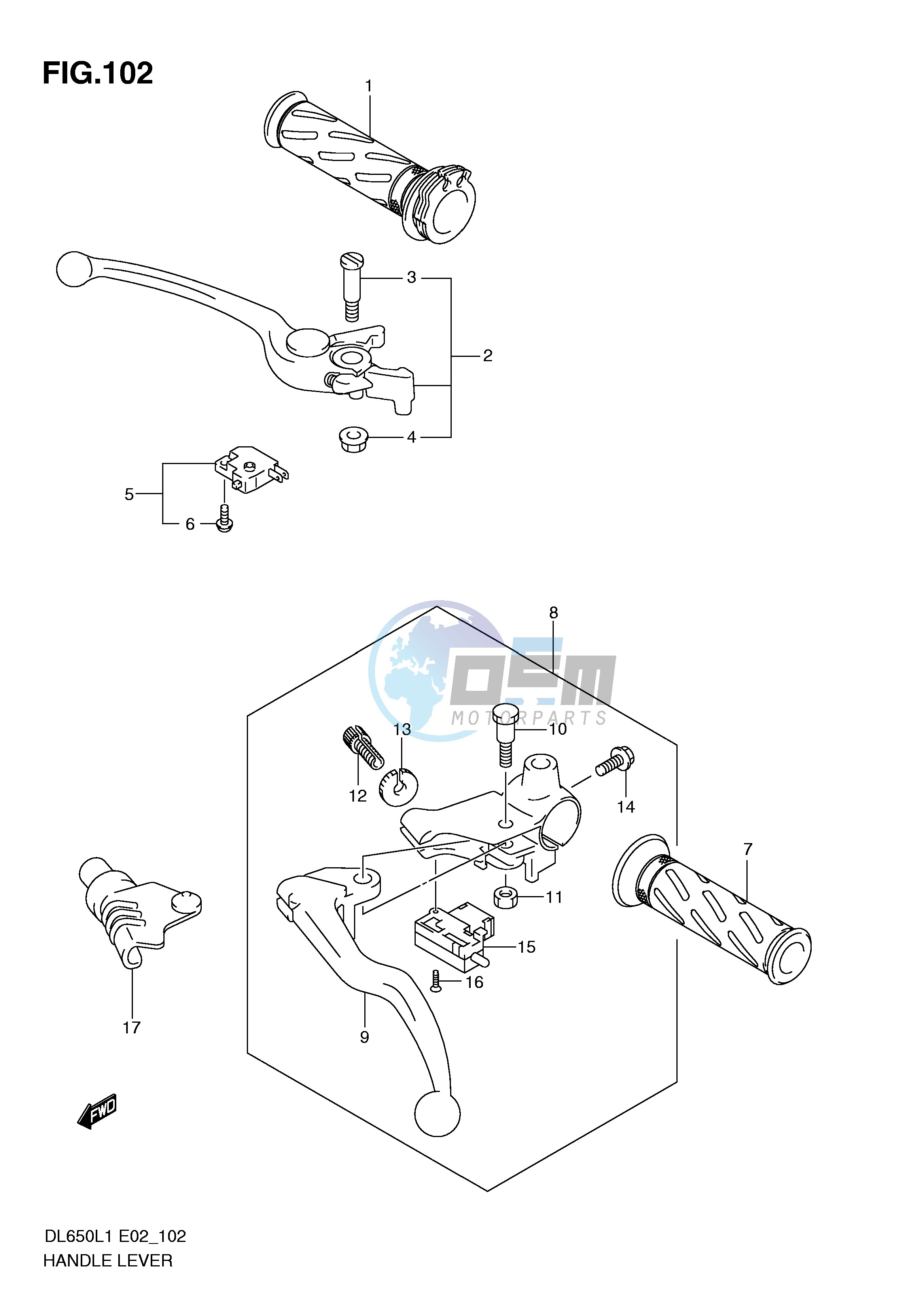 HANDLE LEVER (DL650L1 E19)