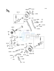 KVF 750 B (BRUTE FORCE 750 4X4I) (B6F-B7FA) B7F drawing CAMSHAFT-- S- -_TENSIONER