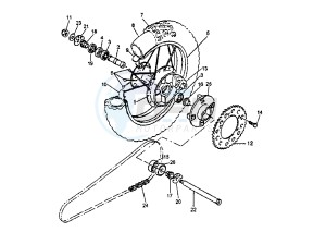 TT E 600 drawing REAR WHEEL