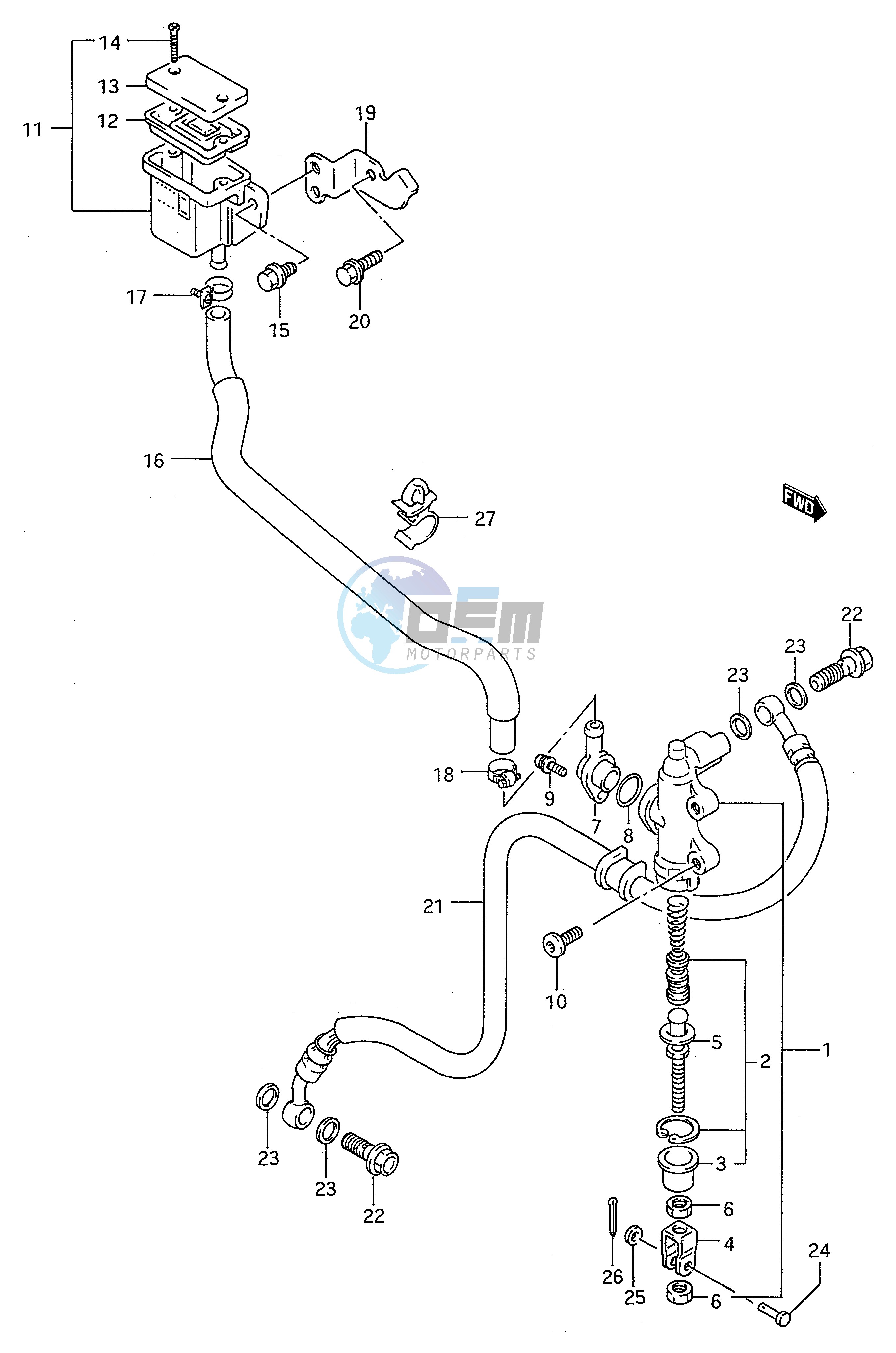 REAR MASTER CYLINDER (MODEL N P)