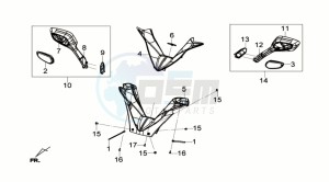 GTS 300i ABS drawing STEERING COVER -  MIRROR SET L/R