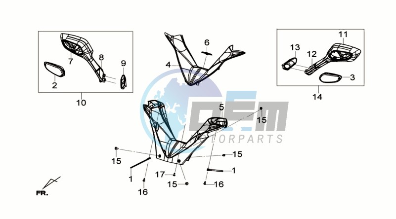 STEERING COVER -  MIRROR SET L/R