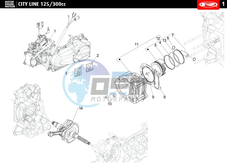 MOTOR COMPLETE - CILINDER - CRANKSHAFT  300 cc