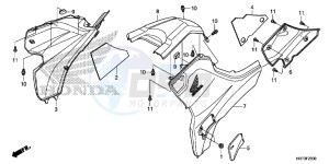 TRX420FA6G TRX420 Europe Direct - (ED) drawing SIDE COVER/TANK COVER