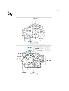 VN 1500 T [VULCAN 1500 CLASSIC] (6F) T6F drawing CRANKCASE BOLT PATTERN