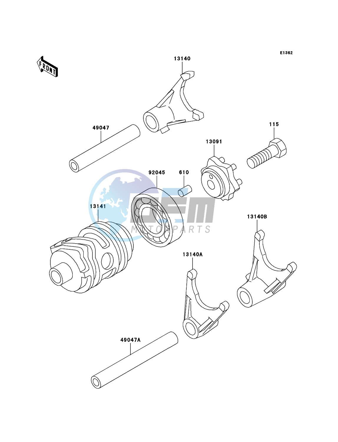 Gear Change Drum/Shift Fork(s)