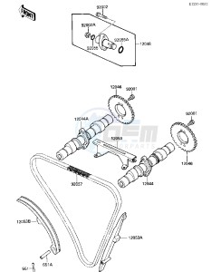 EX 500 A [EX500] (A1-A3) [EX500] drawing CAMSHAFT-- S- -_TENSIONER