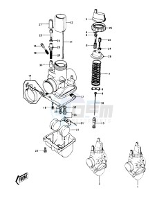 H1 D-F A [KH500] (D-F A8) [KH500] drawing CARBURETORS -- 73-75 D_E_F & 76 A8- -