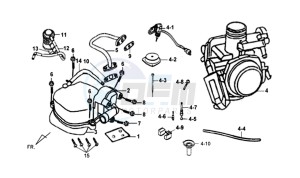 ORBIT 50 drawing CYLINDER HEAD COVER / CARBURATOR