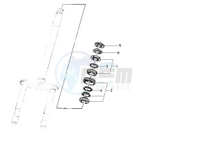 Zip 50 4T drawing Steering bearing ball tracks