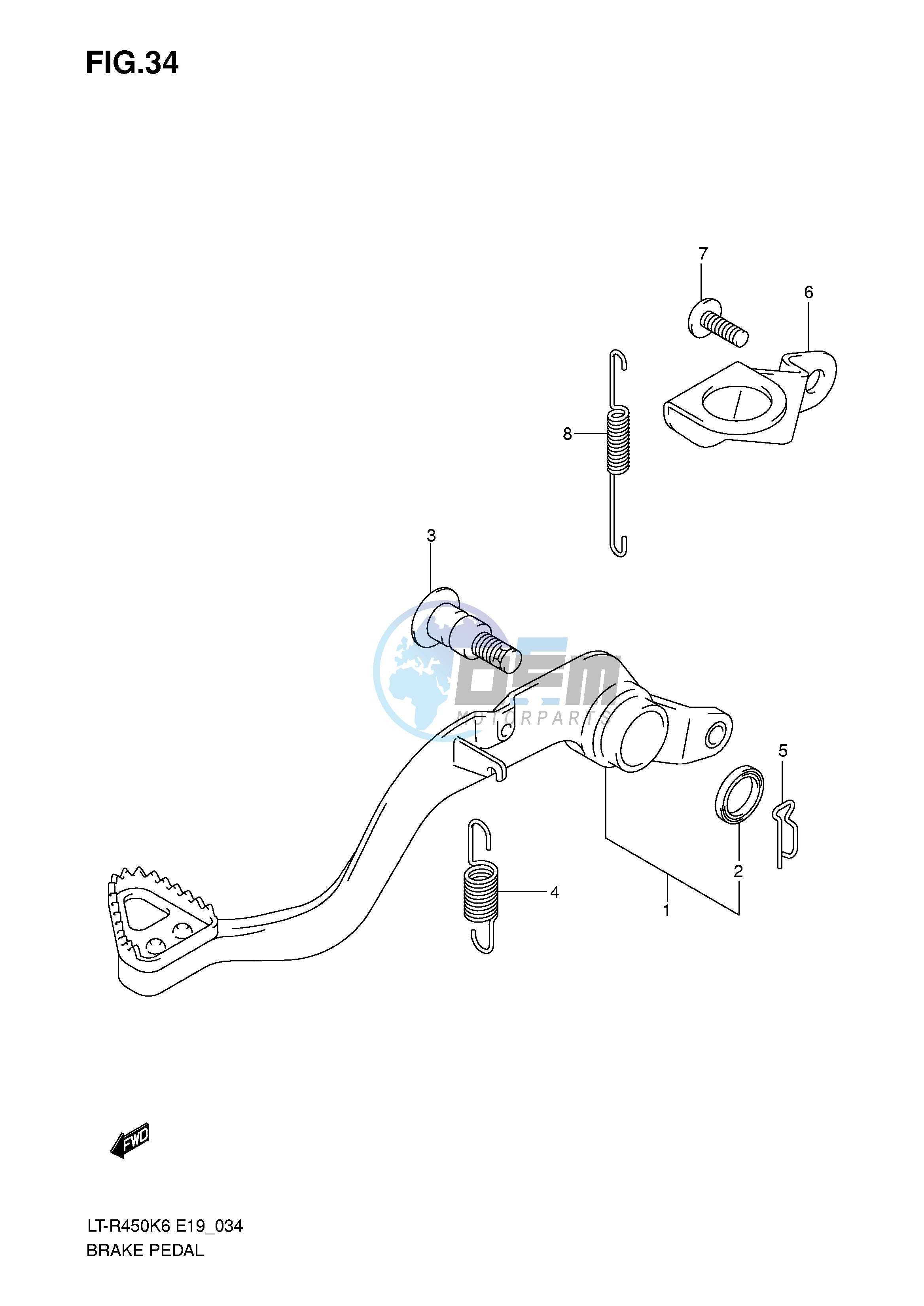 BRAKE PEDAL (MODEL K6 K7 K8)