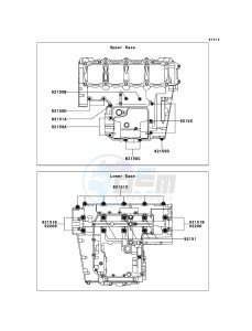 Z750R ABS ZR750PCF UF (UK FA) XX (EU ME A(FRICA) drawing Crankcase Bolt Pattern