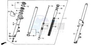 CB900F HORNET 900 drawing FRONT FORK (CB900F2/3)