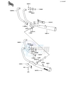 KZ 550 H [GPZ] (H1-H2) [GPZ] drawing MUFFLERS